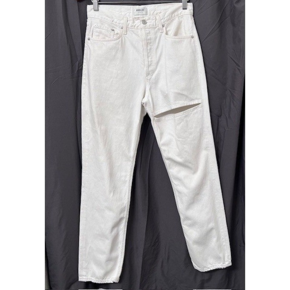 AGOLDE Lana Slice White High Rise Straight Leg Jeans Chic Organic Cotton Size 27 - Picture 1 of 5